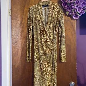 Long sleeve Animal printed dress